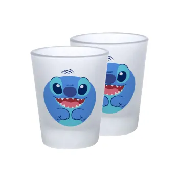 Lilo & Stitch blue, Σφηνοπότηρα γυάλινα 45ml του πάγου (2 τεμάχια)