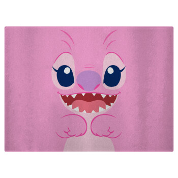 Lilo & Stitch Angel pink, Επιφάνεια κοπής γυάλινη (38x28cm)