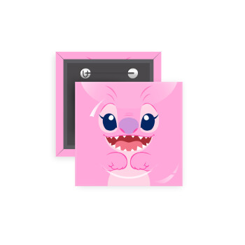 Lilo & Stitch Angel pink, Κονκάρδα παραμάνα τετράγωνη 5x5cm