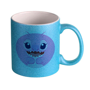 Lilo & Stitch Angel pink, Κούπα Σιέλ Glitter που γυαλίζει, κεραμική, 330ml