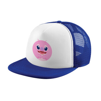 Lilo & Stitch Angel pink, Καπέλο Soft Trucker με Δίχτυ Blue/White 