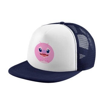 Lilo & Stitch Angel pink, Καπέλο Soft Trucker με Δίχτυ Dark Blue/White 