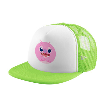 Lilo & Stitch Angel pink, Καπέλο Soft Trucker με Δίχτυ Πράσινο/Λευκό