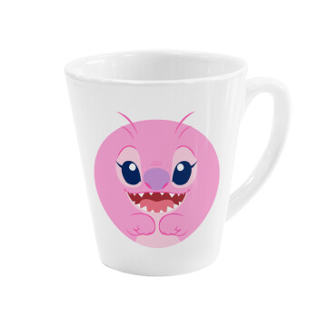 Lilo & Stitch Angel pink, Κούπα κωνική Latte Λευκή, κεραμική, 300ml