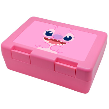 Lilo & Stitch Angel pink, Children's cookie container PINK 185x128x65mm (BPA free plastic)