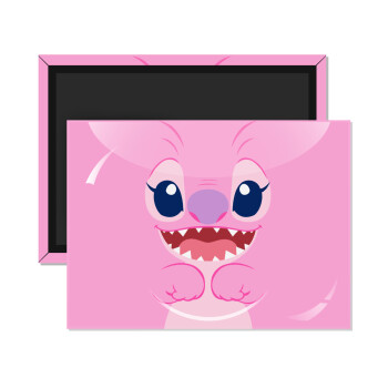 Lilo & Stitch Angel pink, Ορθογώνιο μαγνητάκι ψυγείου διάστασης 9x6cm