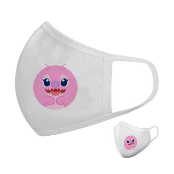 Lilo & Stitch Angel pink, Μάσκα υφασμάτινη υψηλής άνεσης παιδική (Δώρο πλαστική θήκη)