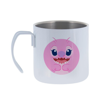 Lilo & Stitch Angel pink, Mug Stainless steel double wall 400ml