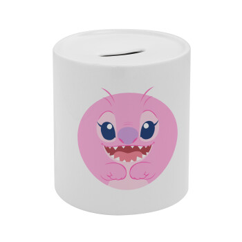 Lilo & Stitch Angel pink, Κουμπαράς πορσελάνης με τάπα