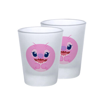 Lilo & Stitch Angel pink, Σφηνοπότηρα γυάλινα 45ml του πάγου (2 τεμάχια)