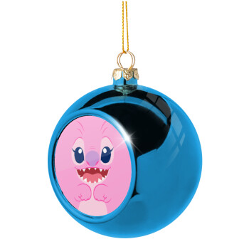 Lilo & Stitch Angel pink, Blue Christmas tree ball ornament 8cm