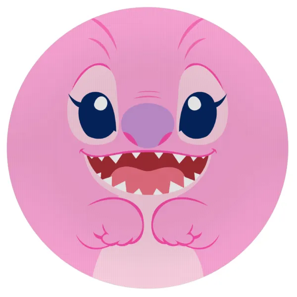 Lilo & Stitch Angel pink — Mousepad Στρογγυλό 20cm
