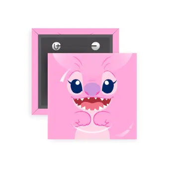 Lilo & Stitch Angel pink, Κονκάρδα παραμάνα τετράγωνη 5x5cm