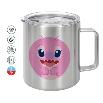 Lilo & Stitch Angel pink, Κούπα Ανοξείδωτη διπλού τοιχώματος 300ml