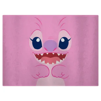 Lilo & Stitch Angel pink, Επιφάνεια κοπής γυάλινη (38x28cm)