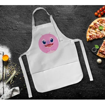 Lilo & Stitch Angel pink, Ποδιά Σεφ Ολόσωμη Παιδική (με ρυθμιστικά και 2 τσέπες)