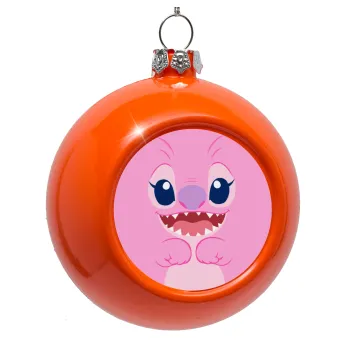 Lilo & Stitch Angel pink, Orange Christmas tree ornament bauble 8cm