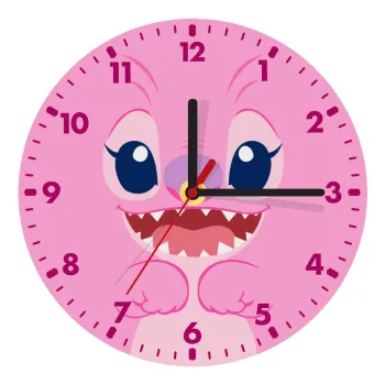 Lilo & Stitch Angel pink, Ρολόι τοίχου ξύλινο (20cm)