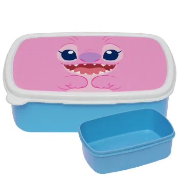 Lilo & Stitch Angel pink, ΜΠΛΕ παιδικό δοχείο φαγητού (lunchbox) πλαστικό (BPA-FREE) Lunch Βox M18 x Π13 x Υ6cm
