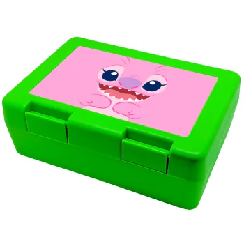 Lilo & Stitch Angel pink, Children's cookie container GREEN 185x128x65mm (BPA free plastic)