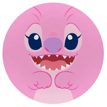 Lilo & Stitch Angel pink, Mousepad Στρογγυλό 20cm