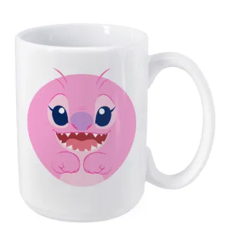 Lilo & Stitch Angel pink, Κούπα Mega, κεραμική, 450ml
