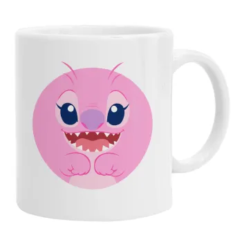 Lilo & Stitch Angel pink, Κούπα, κεραμική, 330ml