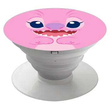 Lilo & Stitch Angel pink, Phone Holders Stand  White Hand-held Mobile Phone Holder