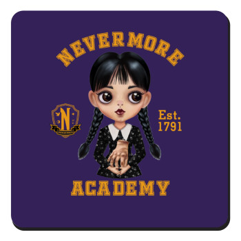 Wednesday Adams, nevermore, Τετράγωνο μαγνητάκι ξύλινο 9x9cm