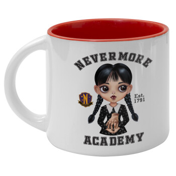Wednesday Adams, nevermore, Κούπα κεραμική 400ml Λευκή/Κόκκινη