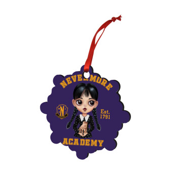 Wednesday Adams, nevermore, Christmas ornament snowflake wooden 7.5cm