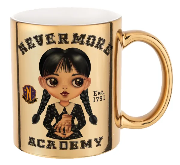Wednesday Adams — Mug ceramic, gold mirror, 330ml