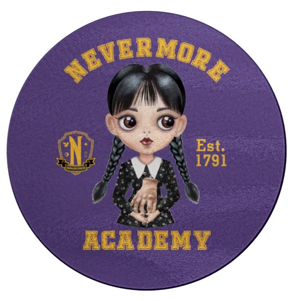 Wednesday Adams — Επιφάνεια κοπής γυάλινη στρογγυλή (30cm)