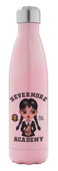Wednesday Adams — Metal mug thermos Pink Iridiscent (Stainless steel), double wall, 500ml