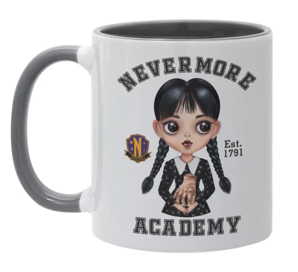 Wednesday Adams — Κούπα χρωματιστή γκρι, κεραμική, 330ml