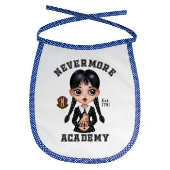 Wednesday Adams, nevermore, Σαλιάρα μωρού αλέκιαστη με κορδόνι Μπλε