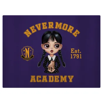 Wednesday Adams, nevermore, Επιφάνεια κοπής γυάλινη (38x28cm)