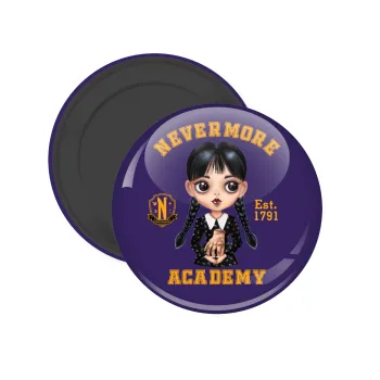 Wednesday Adams, nevermore, Μαγνητάκι ψυγείου στρογγυλό διάστασης 5cm