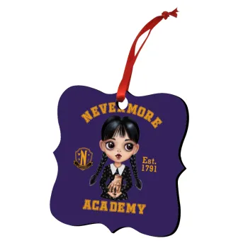 Wednesday Adams, nevermore, Christmas ornament polygon wooden 7.5cm