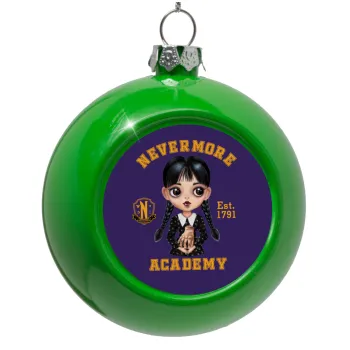 Wednesday Adams, nevermore, Green Christmas tree ornament bauble 8cm
