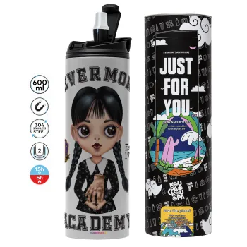 Wednesday Adams, nevermore, Tumbler stainless steel GREY 600ml