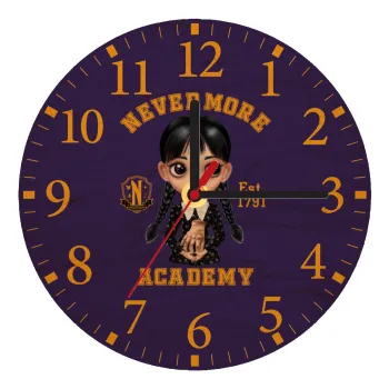 Wednesday Adams, nevermore, Ρολόι τοίχου ξύλινο plywood (20cm)