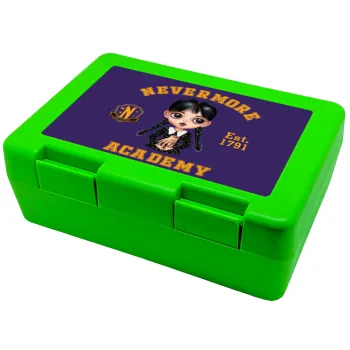 Wednesday Adams, nevermore, Children's cookie container GREEN 185x128x65mm (BPA free plastic)