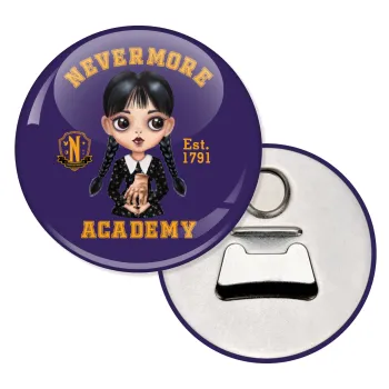 Wednesday Adams, nevermore, Μαγνητάκι και ανοιχτήρι μπύρας στρογγυλό διάστασης 5,9cm