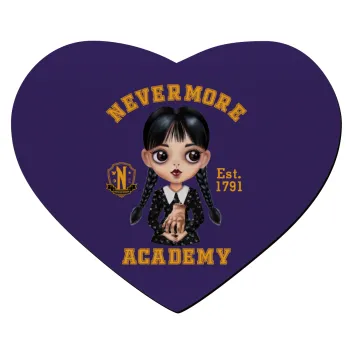 Wednesday Adams, nevermore, Mousepad heart 23x20cm