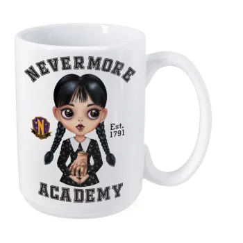 Wednesday Adams, nevermore, Κούπα Mega, κεραμική, 450ml