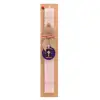 Easter Set, wooden keychain & scented flat Easter candle (30cm) (PINK)