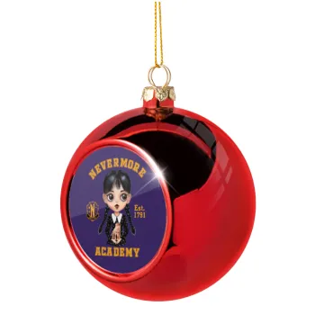 Wednesday Adams, nevermore, Christmas tree ball Red 8cm