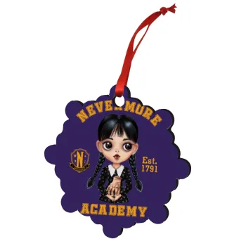 Wednesday Adams, nevermore, Christmas ornament snowflake wooden 7.5cm