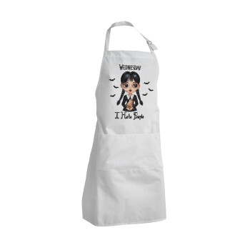 Wednesday Adams, i hate people, Adult Chef Apron (with sliders and 2 pockets)